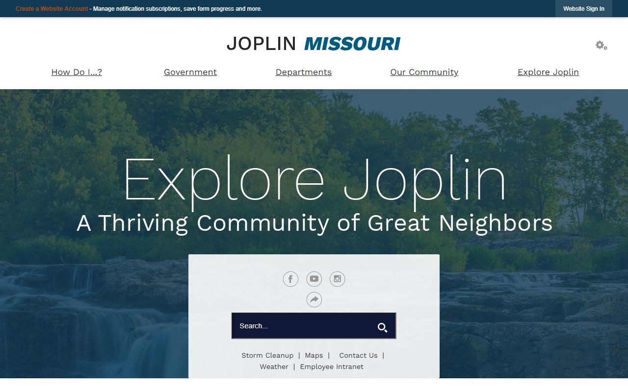 Joplin Missouri city website for police records and public records