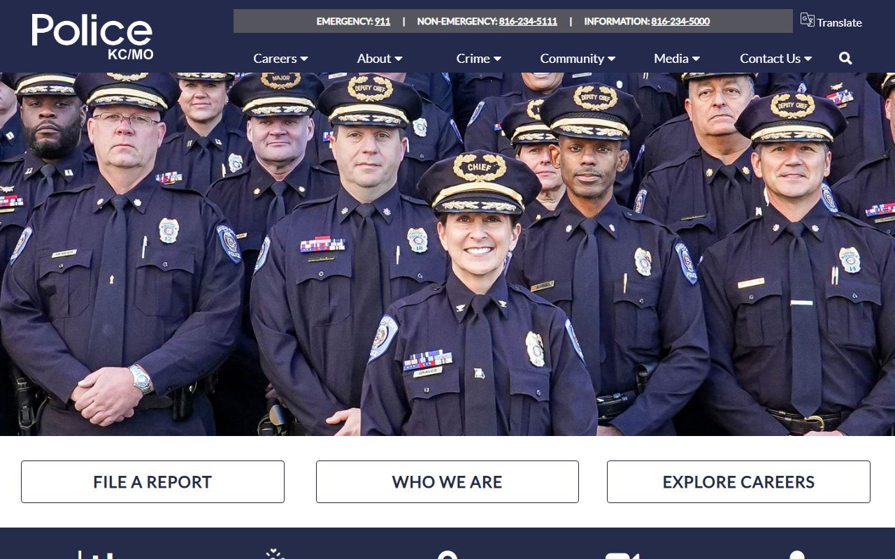 Kansas City Police Department KCPD main website for police records