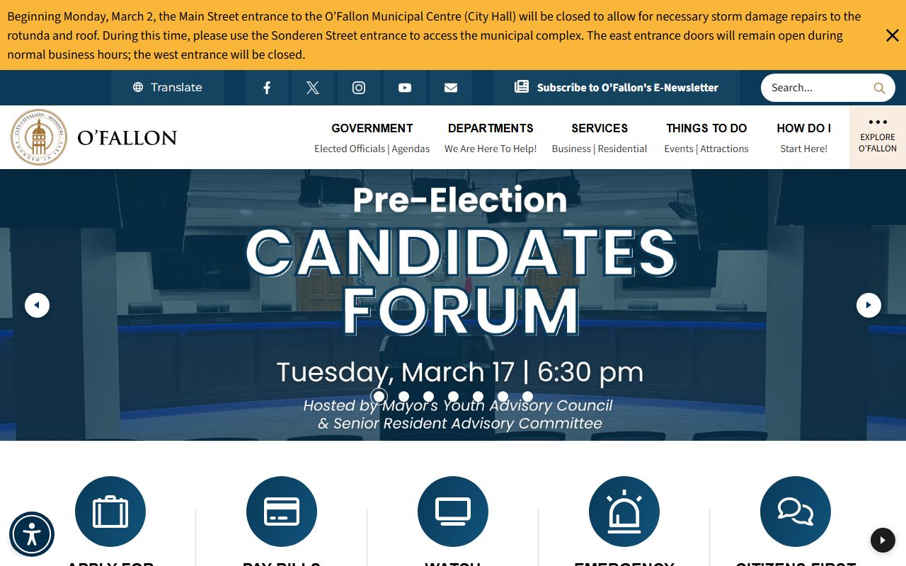 O'Fallon Missouri city website for police records and public records
