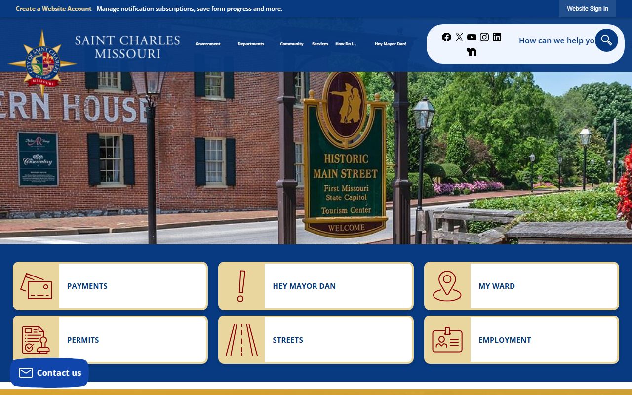 St. Charles Missouri city website for police records and public records