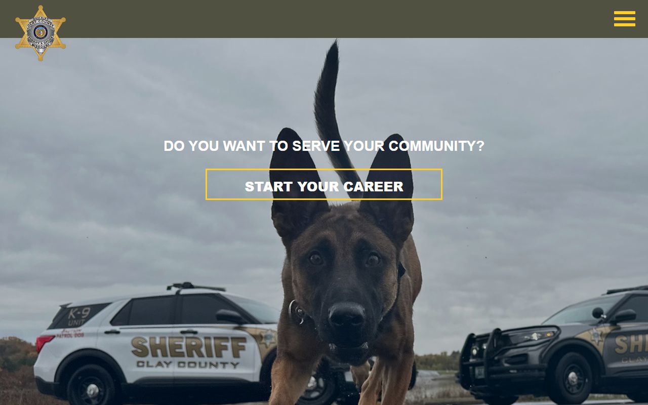 Clay County Sheriff's Office main page for police records and records requests