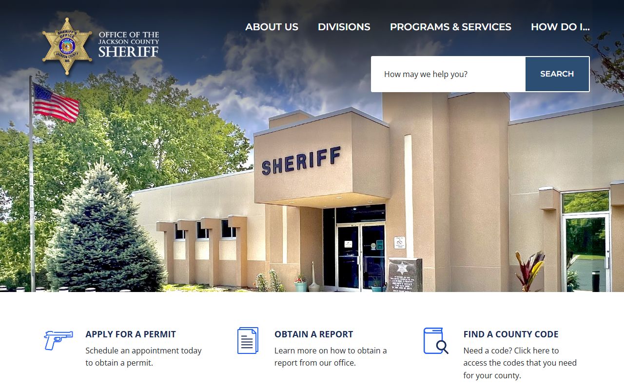 Jackson County Sheriff's Office website for police records in Kansas City Missouri