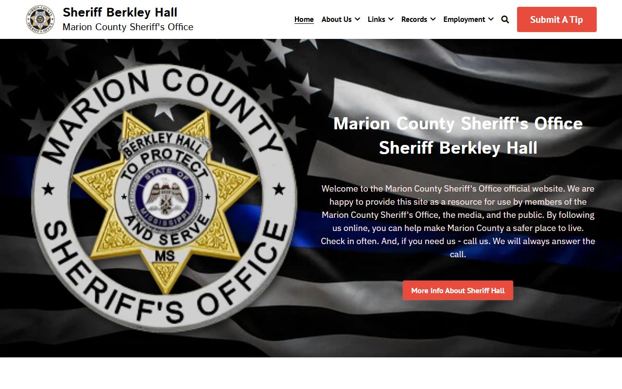 Marion County Sheriff's Office in Hannibal Missouri, source for Marion County police records