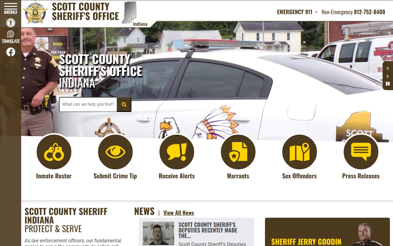 Scott County Sheriff's Office main website for police records in Benton Missouri