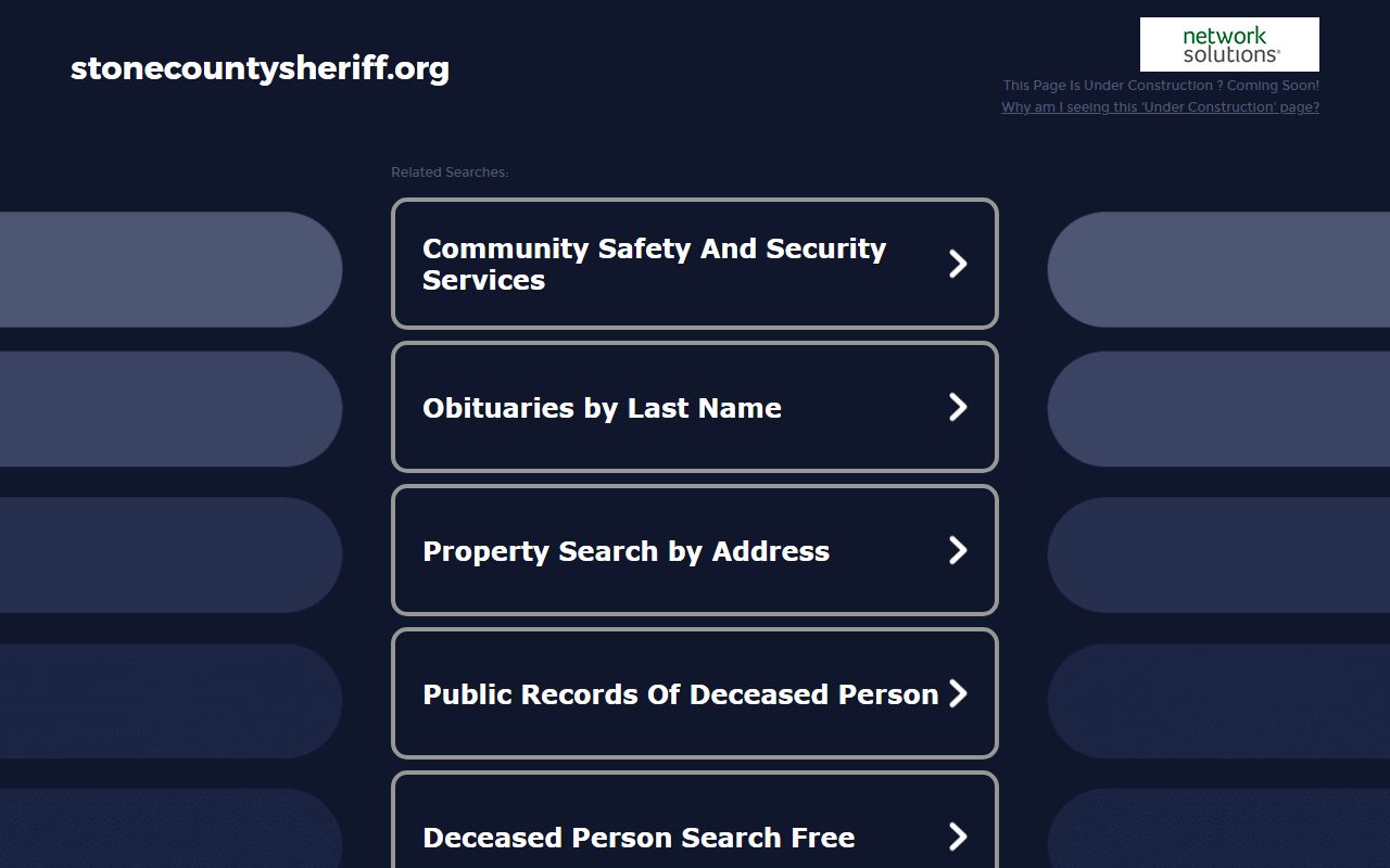 Stone County Sheriff's Office main website for police records in Galena Missouri